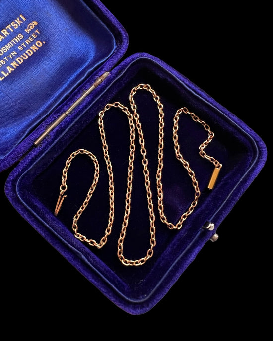 ANTIQUE 15CT GOLD FINE CABLE LINK CHAIN