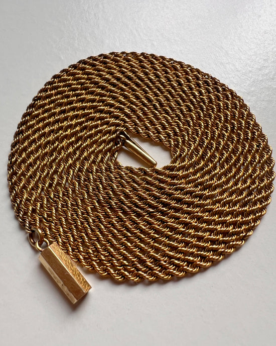 ANTIQUE 15CT GOLD ROPE LINK GUARD CHAIN