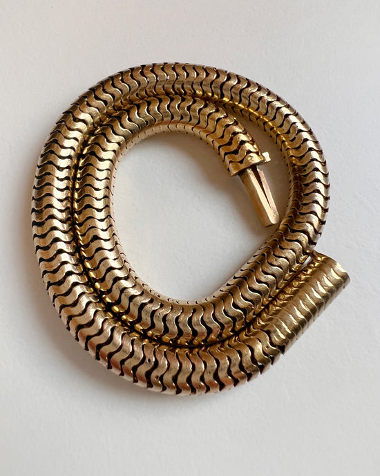 VICTORIAN 15CT GOLD BRAZILIAN / SNAKE LINK BRACELET