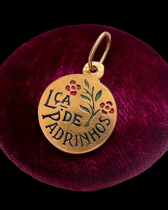 VINTAGE PORTUGUESE ‘LÇA. DE PADRINHOS’ ENAMEL CHARM