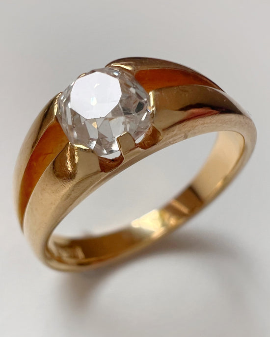 ANTIQUE OLD CUT DIAMOND & 18CT GOLD RING