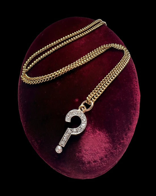ANTIQUE DIAMOND QUESTION MARK PENDANT