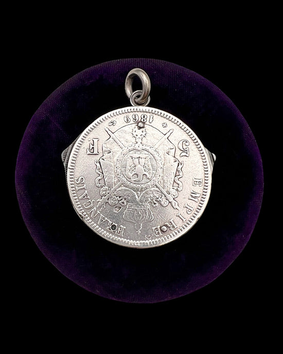 FRENCH VINTAGE SILVER COIN MANICURE SET PENDANT