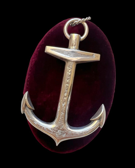 SUPERSIZED VICTORIAN SILVER ANCHOR PENDANT