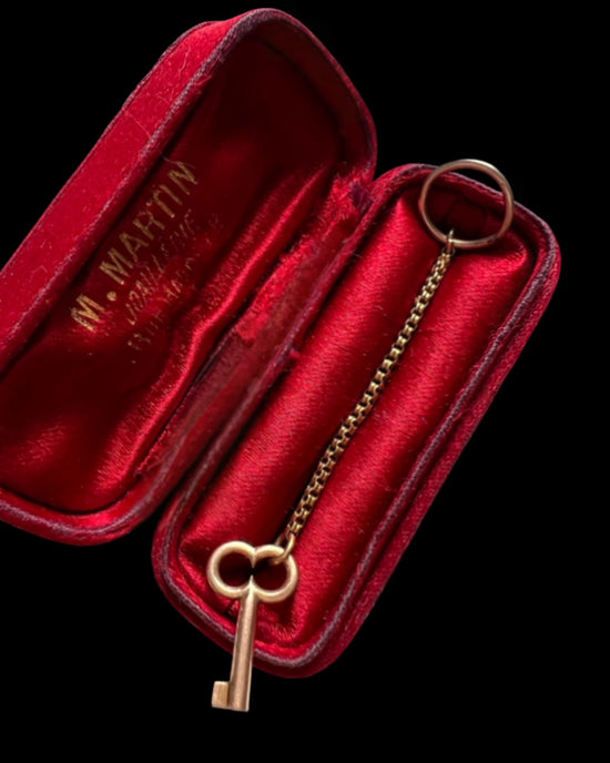 ANTIQUE MINI 9CT GOLD KEY PENDANT