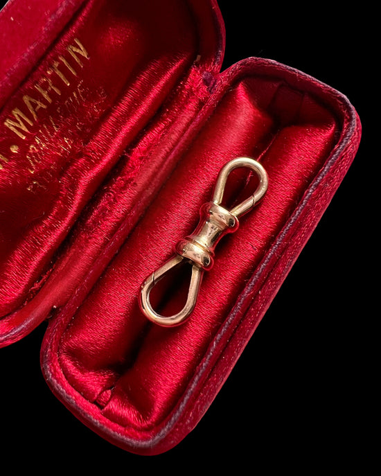 VICTORIAN 9CT GOLD DOUBLE DOGCLIP