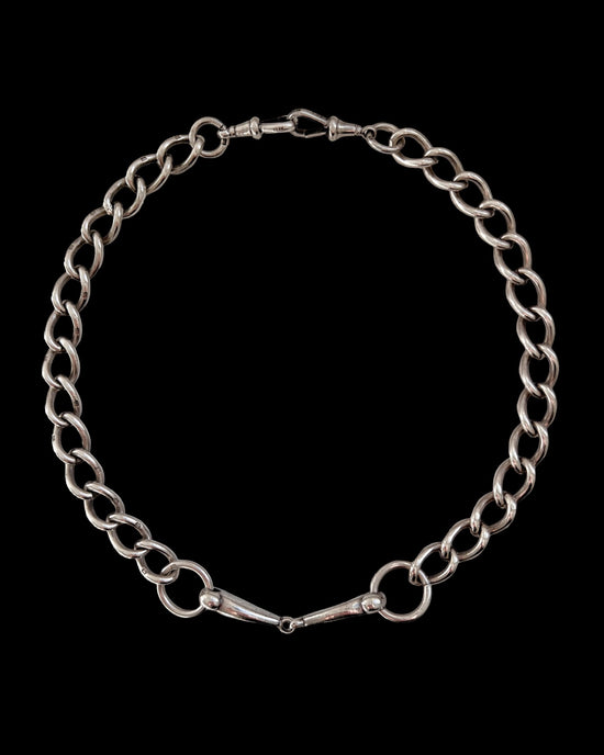 ANTIQUE SILVER HORSE SNAFFLE BIT CHAIN