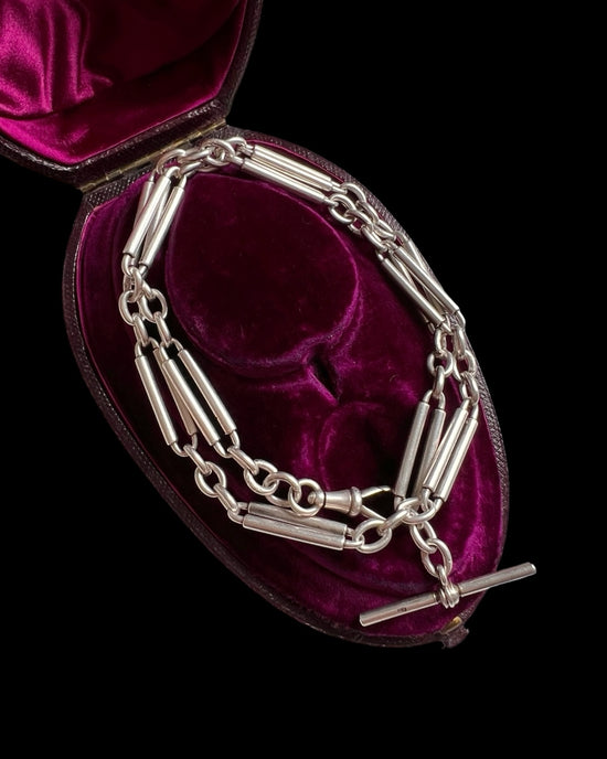ANTIQUE SILVER FANCY PAPERCLIP CHAIN