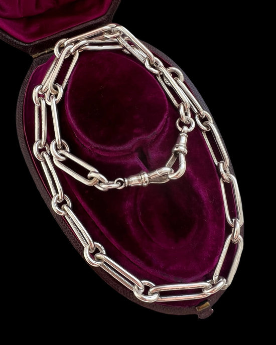 VICTORIAN CHUNKY SILVER PAPERCLIP CHAIN