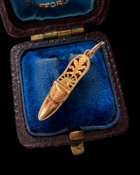 MINI ANTIQUE SHOE VINAIGRETTE PENDANT