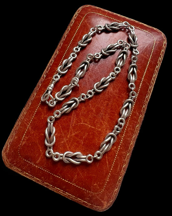CHUNKY VINTAGE SILVER LOVERS KNOT CHAIN