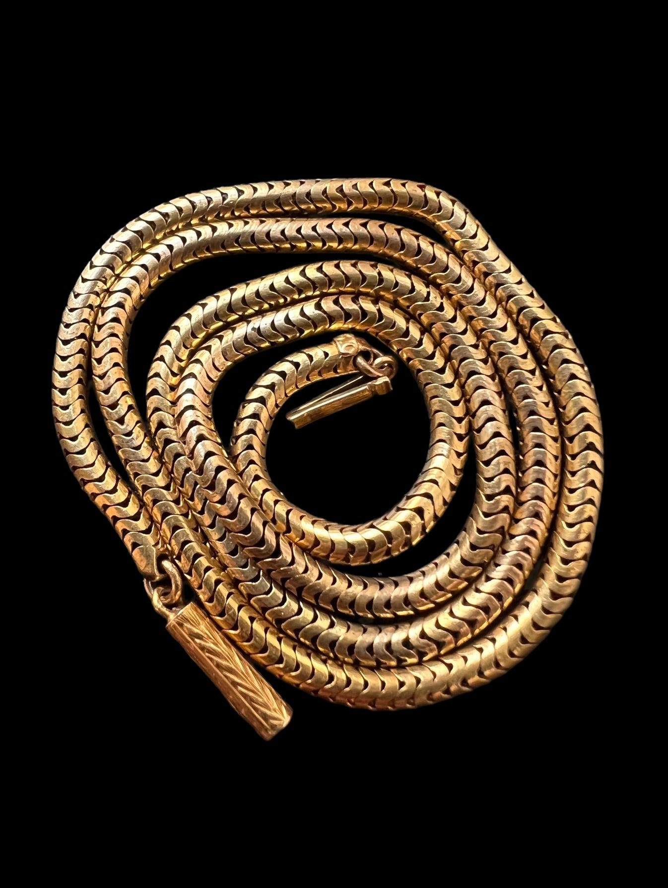 VICTORIAN 15CT GOLD BRAZILIAN SNAKE LINK CHAIN The Old Cut