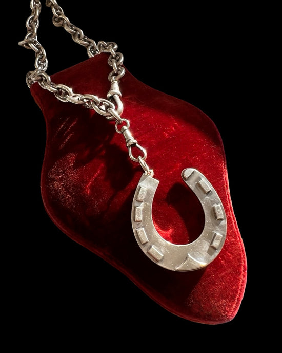 LARGE VICTORIAN SILVER HORSESHOE PENDANT