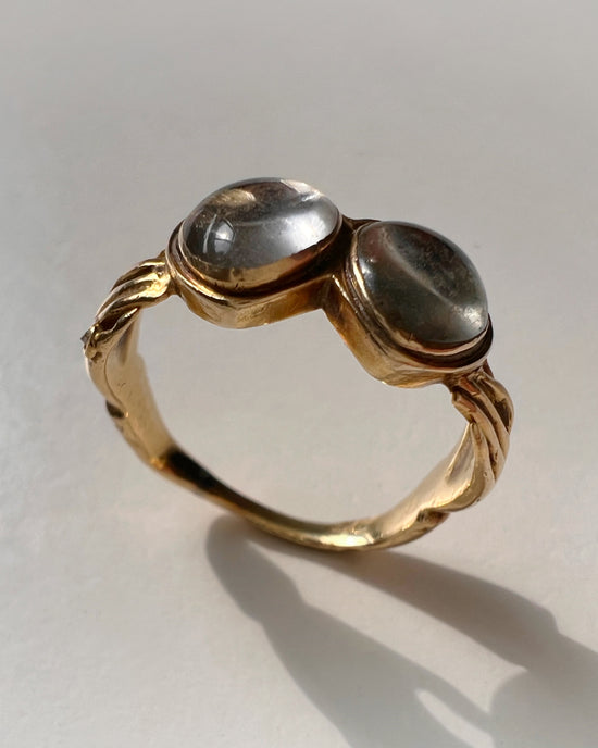 EARLY VICTORIAN DOUBLE HEART & HAND FEDE RING
