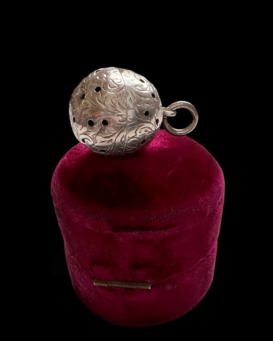 ANTIQUE SILVER POMANDER PENDANT