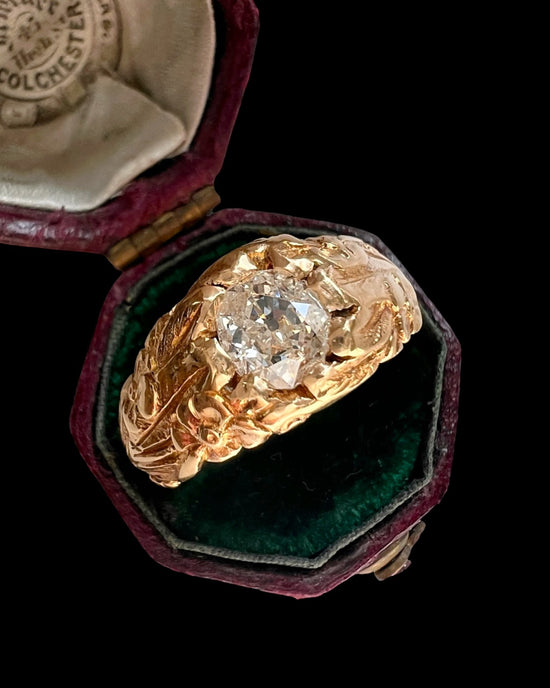 ART NOUVEAU 18CT GOLD & DIAMOND RING