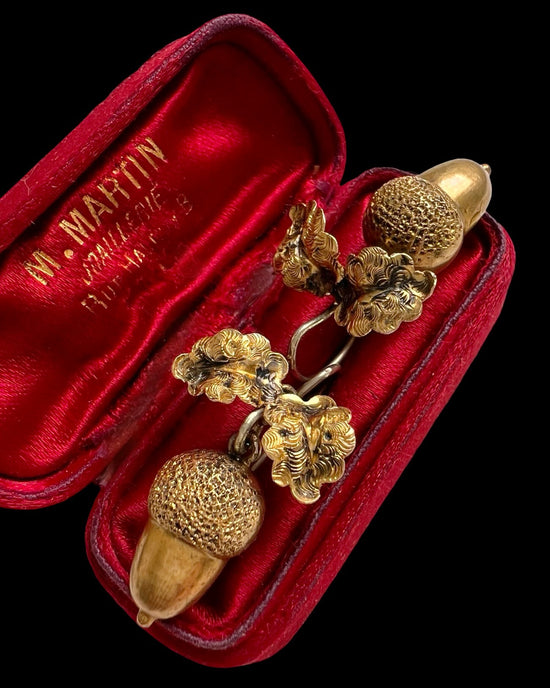 VICTORIAN PINCHBECK ACORN EARRINGS