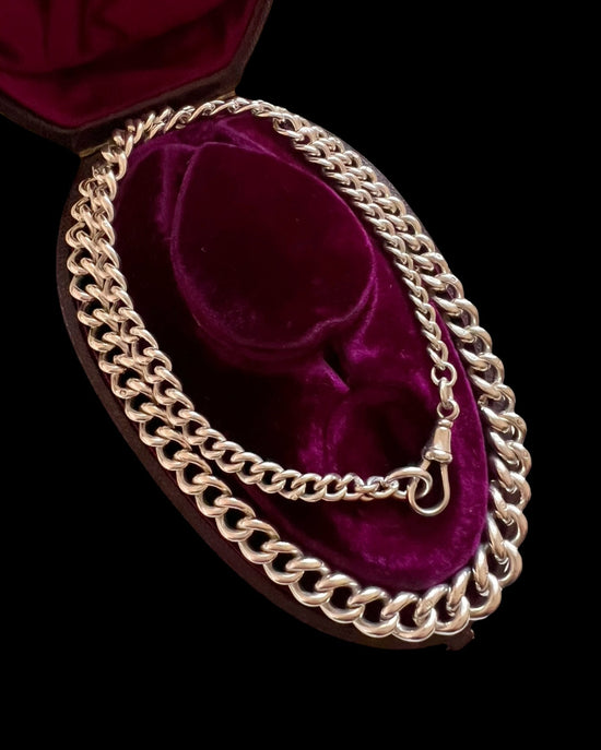 ANTIQUE CHUNKY SILVER CURB CHAIN