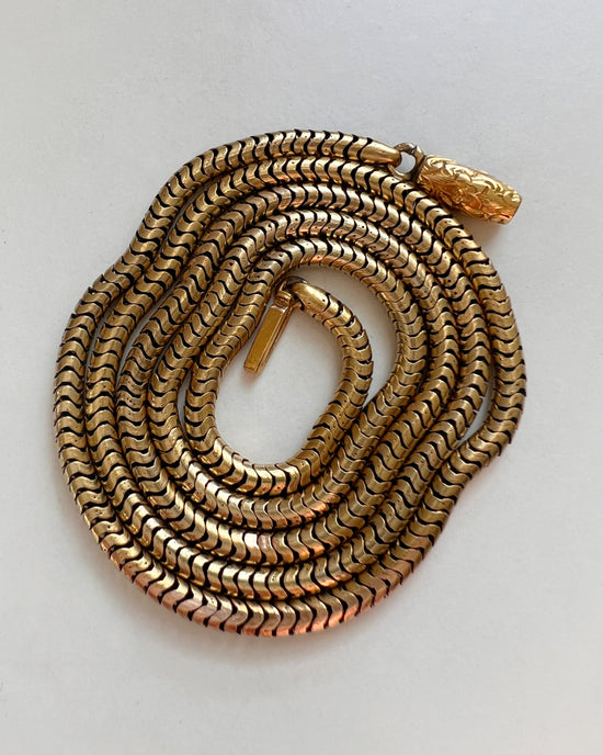 ANTIQUE 15CT GOLD BRAZILIAN / SNAKE LINK CHAIN