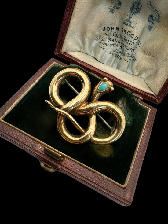 (SALE) VICTORIAN 15CT SNAKE BROOCH