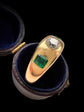 ANTIQUE DIAMOND & EMERALD FLUSH SET RING