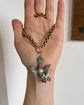 VICTORIAN SILVER & TURQUOISE DOVE PENDANT WITH ORIGINAL BOX