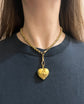 19TH CENTURY LARGE 18CT GOLD PUFFY HEART PENDANT
