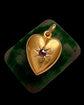 VICTORIAN 15CT GOLD & GARNET PUFFY HEART PENDANT