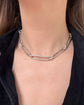 SUPER CHUNKY VICTORIAN SILVER PAPERCLIP CHAIN