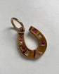 VICTORIAN DIAMOND & RUBY 15CT GOLD HORSESHOE PENDANT