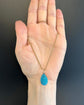 VICTORIAN LARGE TEARDROP PAVÉ TURQUOISE PENDANT