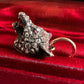 VICTORIAN LARGE SNARLING DIAMOND FOX HEAD PENDANT