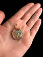 VICTORIAN DOUBLE HEART ROCK CRYSTAL PENDANT