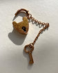 ANTIQUE FRENCH 18CT GOLD REEDED CURB WITH PADLOCK & KEY