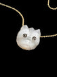 VICTORIAN CARVED MOONSTONE & DIAMOND DOG NECKLACE
