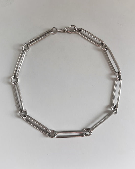 SUPER CHUNKY VICTORIAN SILVER PAPERCLIP CHAIN