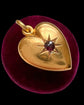 VICTORIAN 15CT GOLD & GARNET PUFFY HEART PENDANT