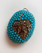 VICTORIAN DIAMOND LEAF & PAVÉ TURQUOISE BOMBE PENDANT