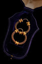19TH CENTURY 18CT GOLD & WOVEN HAIR HOOP EARRINGS