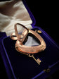 EARLY 19TH CENTURY PEARL & ROCK CRYSTAL HEART LOCKET WITH PADLOCK & KEY