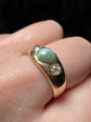 CATS EYE CHRYSOBERYL & OLD CUT DIAMOND GYPSY RING
