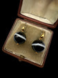 VICTORIAN 15CT GOLD SNAKE & AGATE EARRINGS