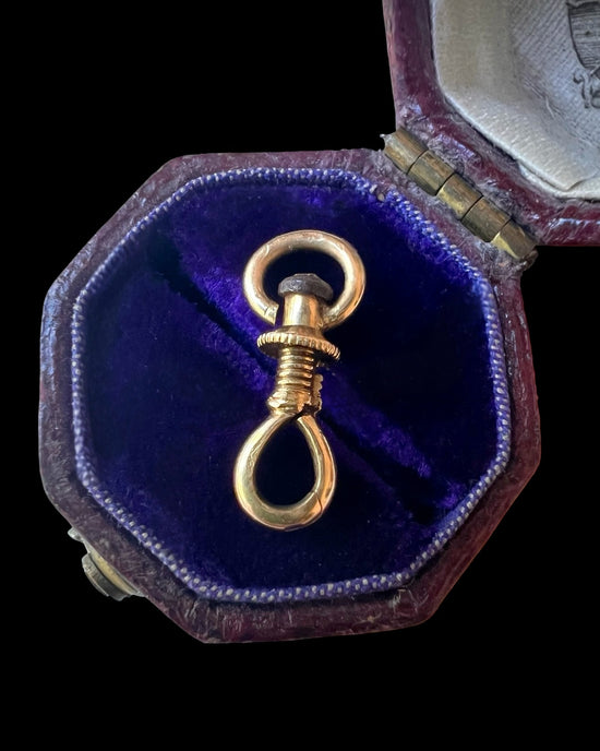 19TH CENTURY FRENCH 18CT GOLD MINI TWIST DOG CLIP