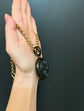 LARGE WHITBY JET ‘TULIP’ LOCKET