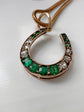 VICTORIAN EMERALD & DIAMOND HORSESHOE PENDANT