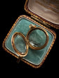 19TH CENTURY FACETED GLASS & ENAMEL 18CT GOLD LOCKET