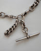 ANTIQUE SILVER CURB ALBERT WITH REMOVABLE T-BAR