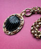 19TH CENTURY DIAMOND & BANDED AGATE SHELL PENDANT