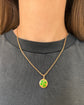 ANTIQUE FOUR LEAF CLOVER ENAMEL & 15CT GOLD PENDANT