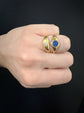 VICTORIAN LAPIS LAZULI & 15CT GOLD RING